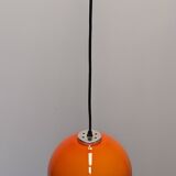 Orange opaline ball pendant light, 60s/70s