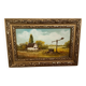 Small landscape painting oil on hardboard