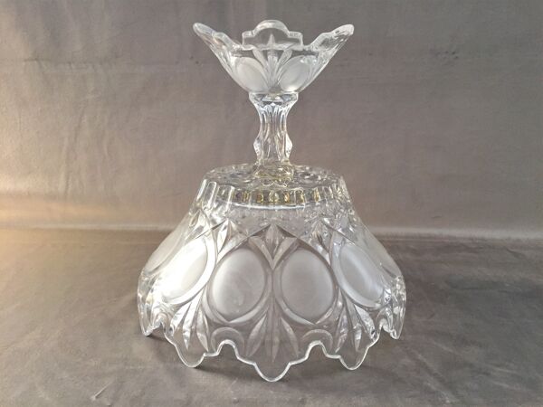 Coupe sur pied a fruits compotier en verre cristal