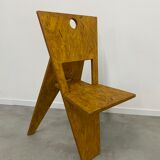 4 design chairs from the 70s in vintage foldable agglomerated wood