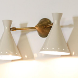 Italian wall lamp sconce double white