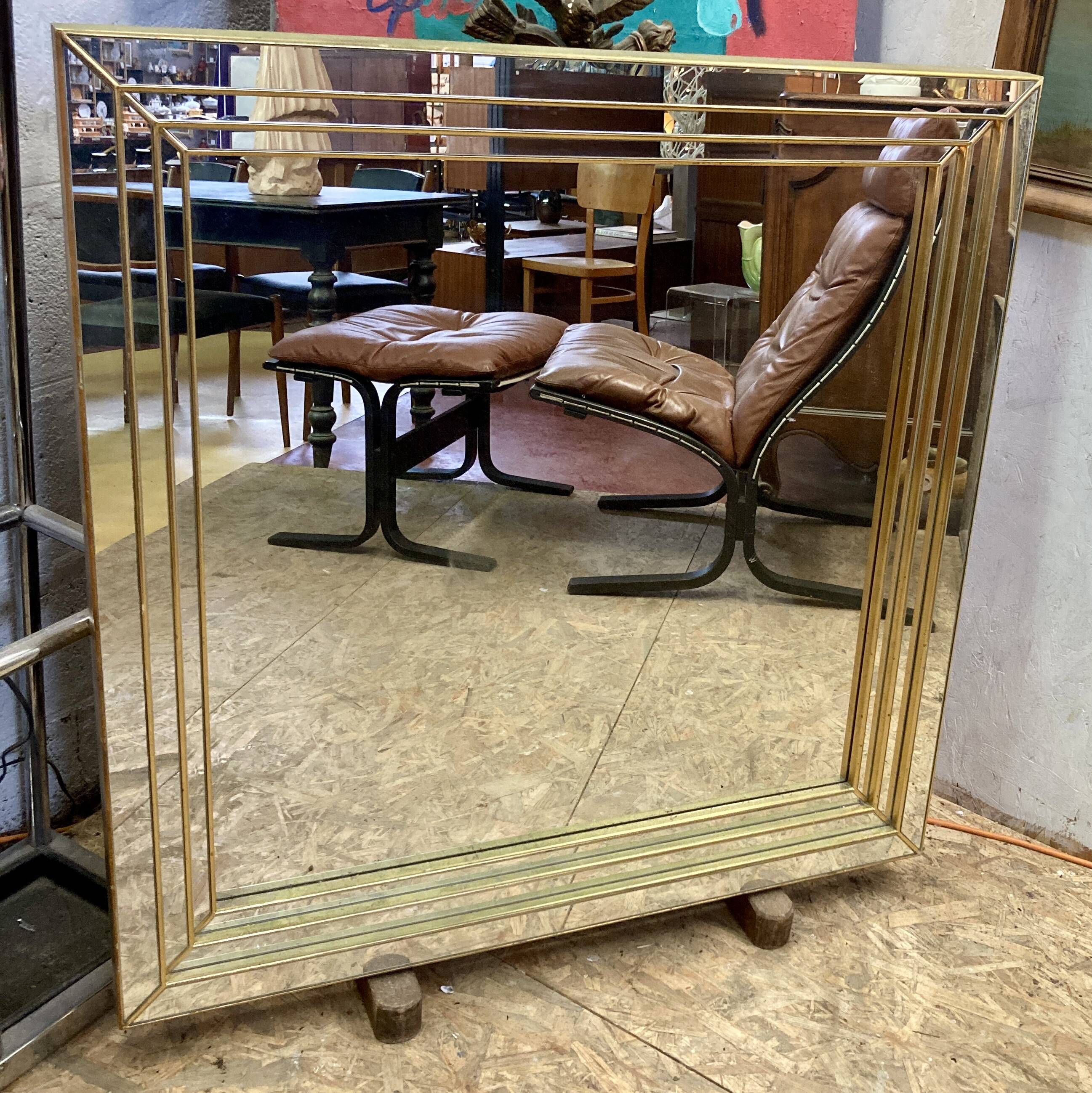 Art Deco Style Faceted Mirror - 95 x 95