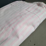 Antique sheet, piece of fabric, 260x170cm, pink and white stripes