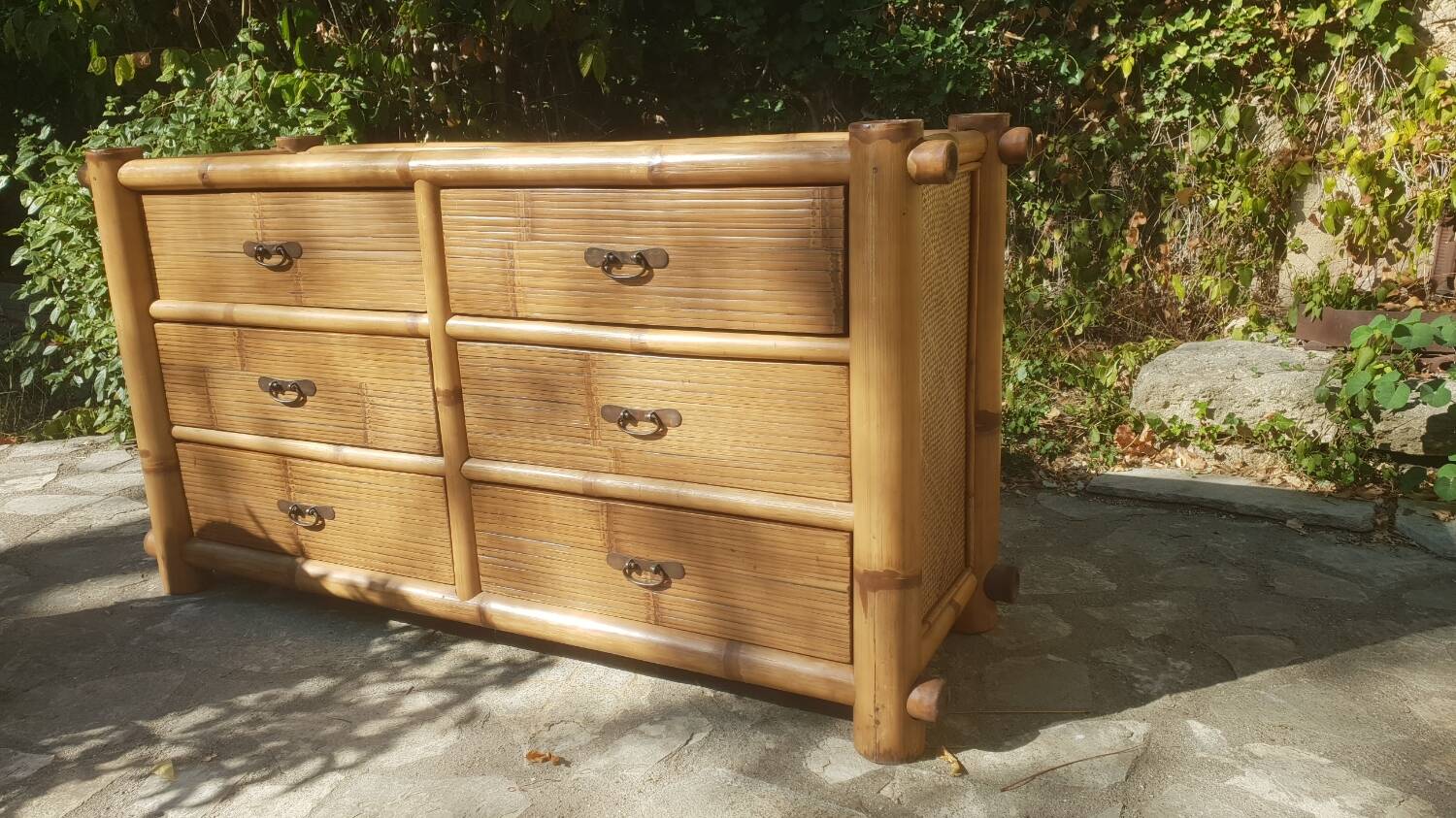 Commode en bambou 1980