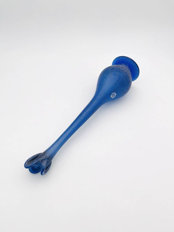 Vase Soliflore Murano V Nason C Bleu Cobalt Dépoli 38cm Étiquette
