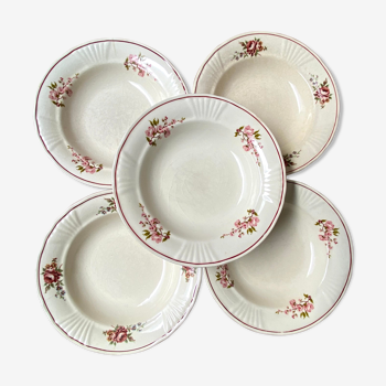 Set de 5 assiettes creuses en faïence