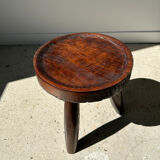 Brown solid wood stool hollow circular seat