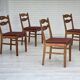 1960s, set of 4 pcs Danish dining chairs, furniture wool, solid oak wood.