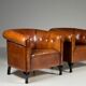 Ensemble de 2 fauteuils club en peau de mouton