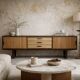 Vintage Mid-Century Danish Modern Wooden Sideboard with Drawers, 1970s