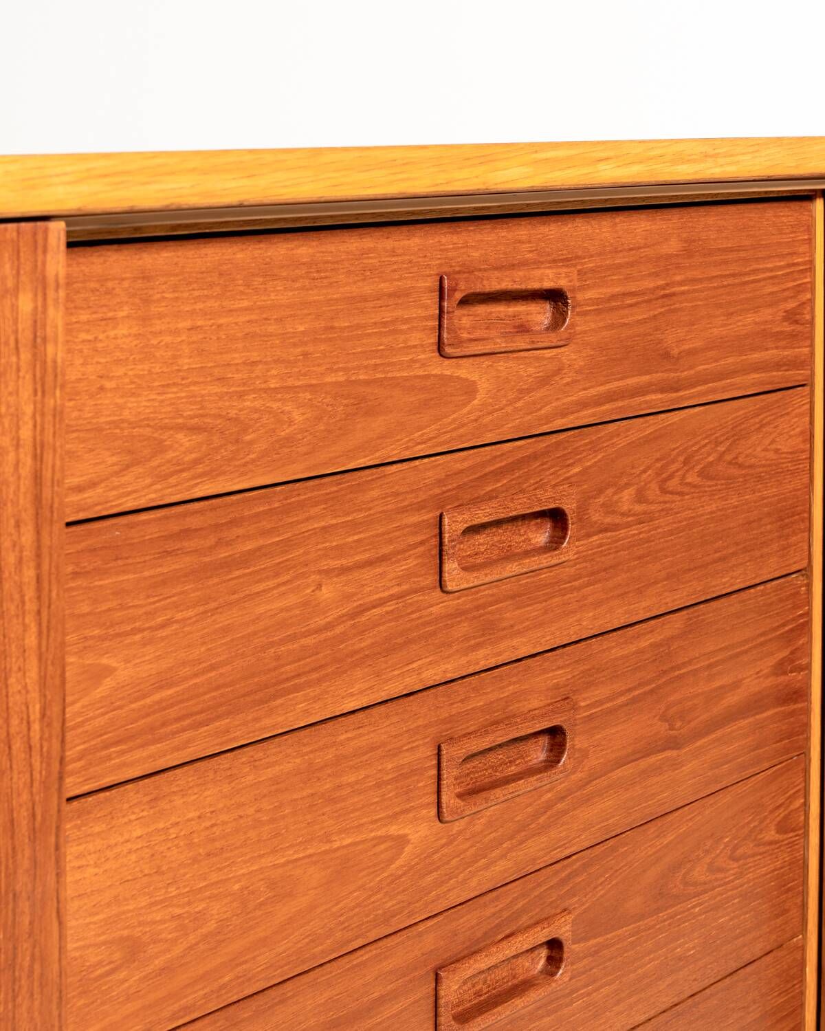 Scandinavian teak and oak highboard, 1960s