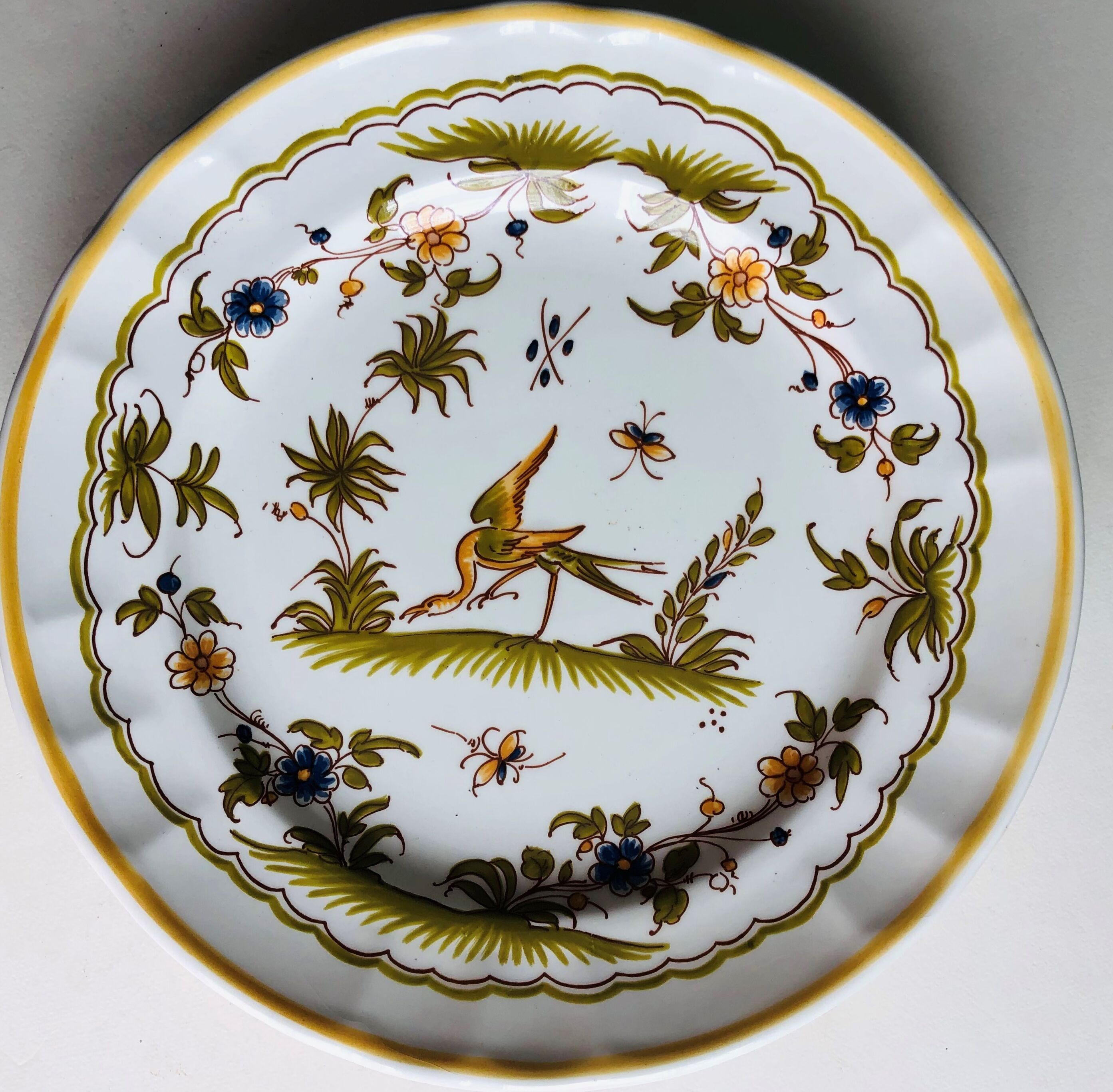 6 plates in Moustiers earthenware