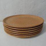 6 flat stoneware plates