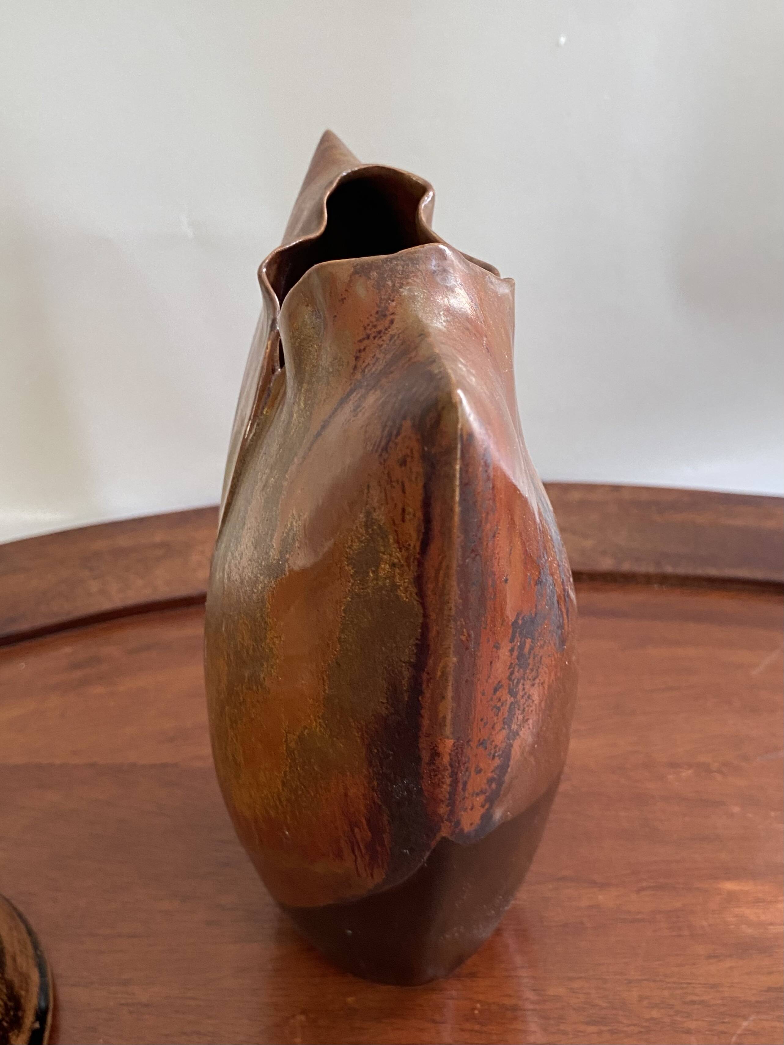 Vase argile émaillée, 20 cm