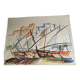 Watercolor/drawing on thick paper signed abadie