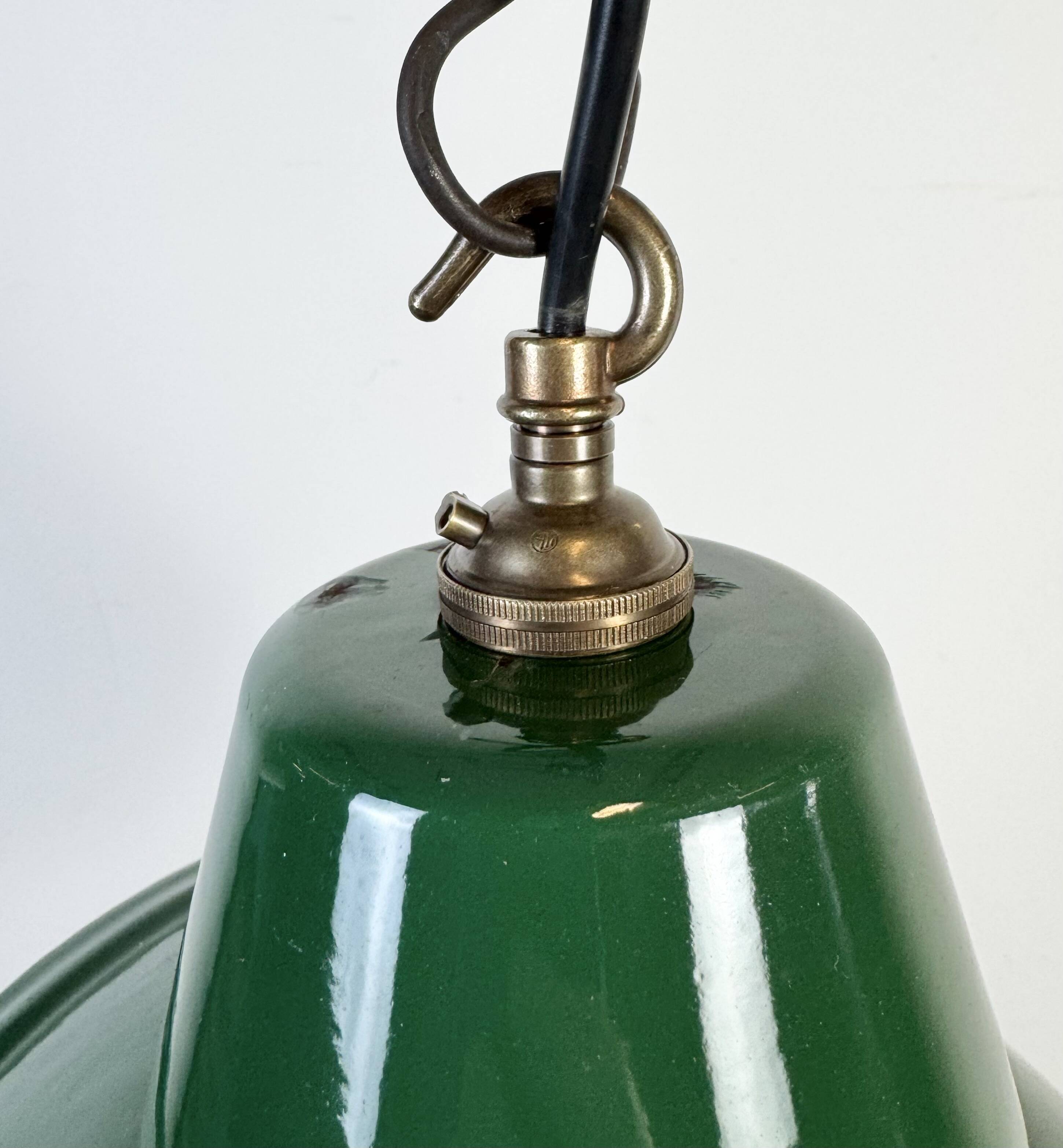 Industrial Green Enamel Factory Pendant Lamp, 1960s