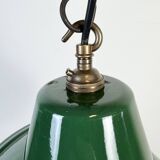 Industrial Green Enamel Factory Pendant Lamp, 1960s