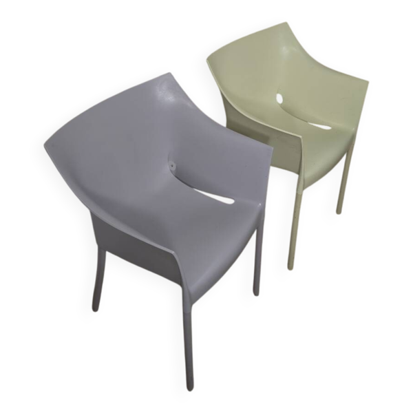 Paire de chaises petits fauteuil Kartell Dr. No Philippe Stark