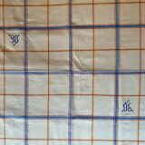 Nappe à carreaux brodee avec ses 6 serviettes brodées
