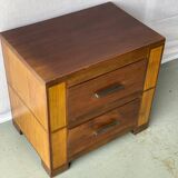Vintage industrial solid wood bedside table