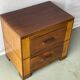 Vintage industrial solid wood bedside table