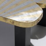 Table basse en zinc et laiton, 1990s