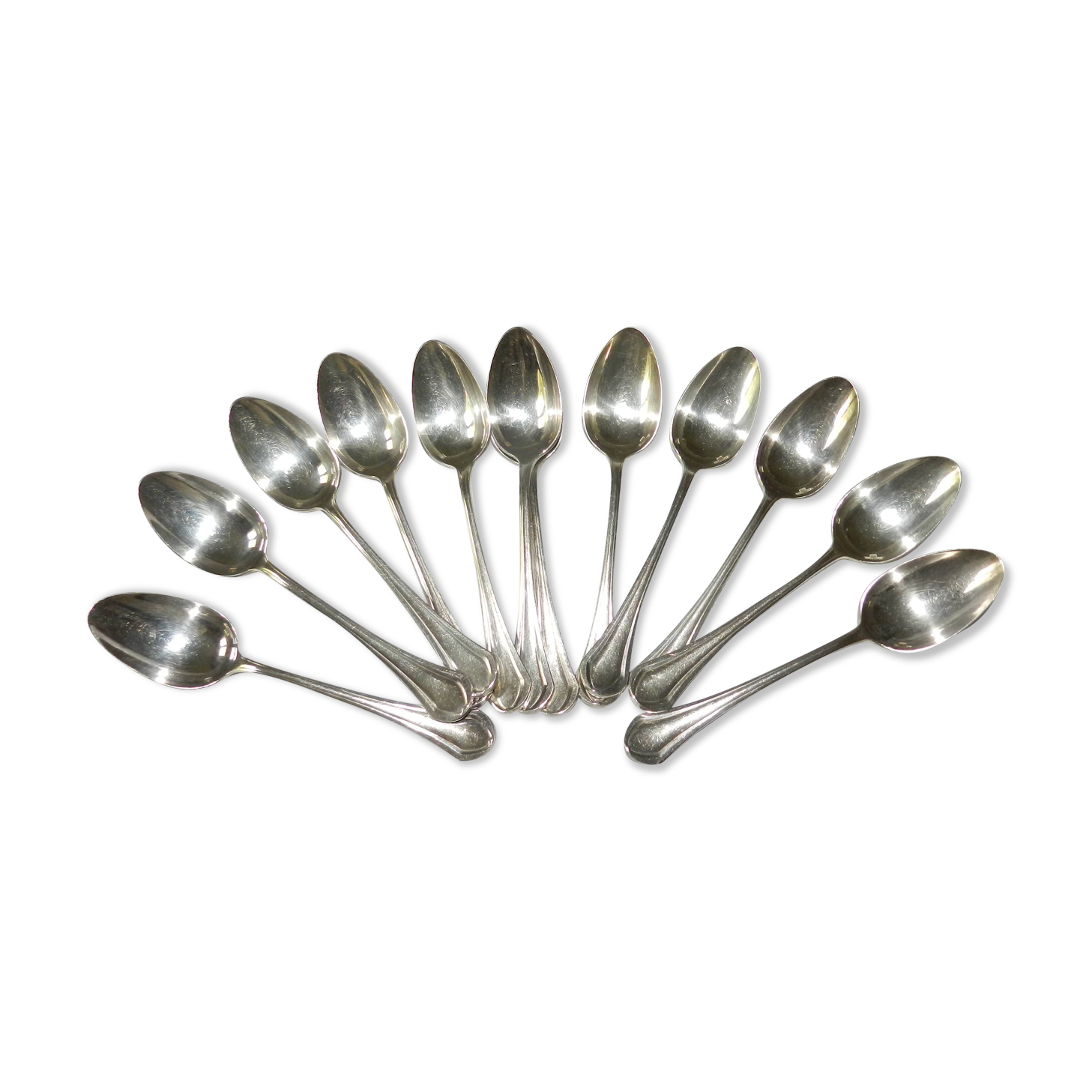 Set of 12 CHRISTOFLE silver-plated metal teaspoons