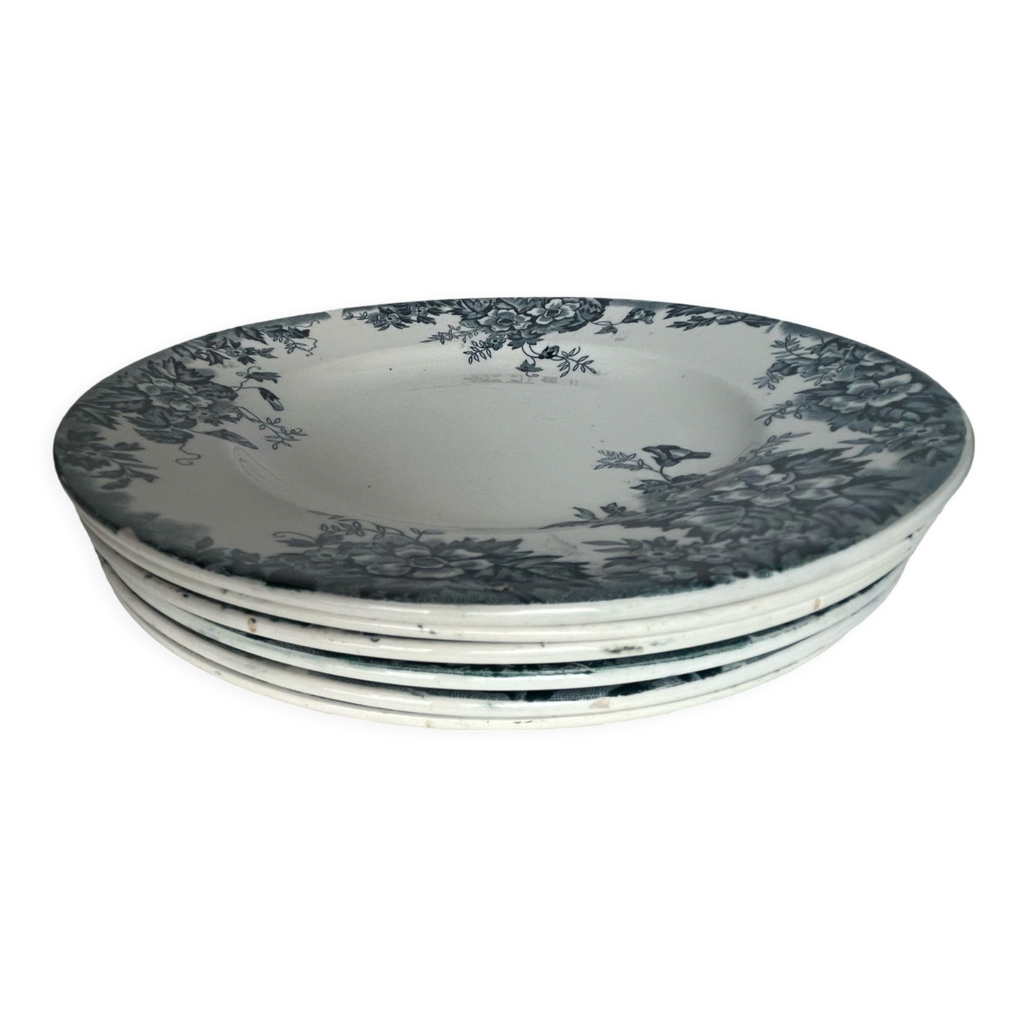 6 assiettes à dessert en terre de fer