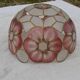 Pair of vintage pendant lamps in brass mother-of-pearl and shells