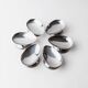 Lot of 6 vintage stainless steel bowls, 1970s, egg-shaped design.
