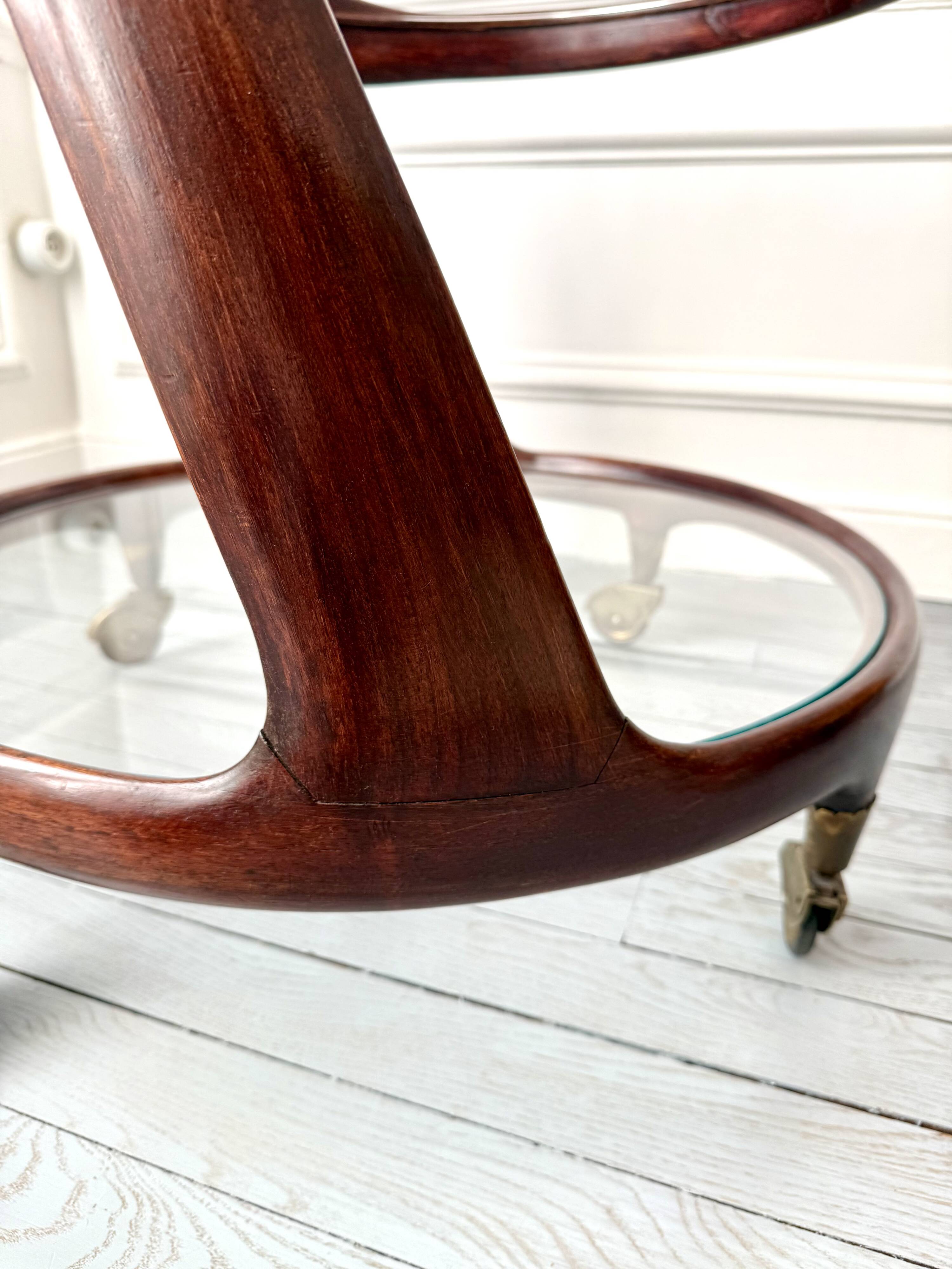 Cesare Lacca rolling coffee table service trolley