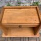 Solid oak compass feet bedside table 1950