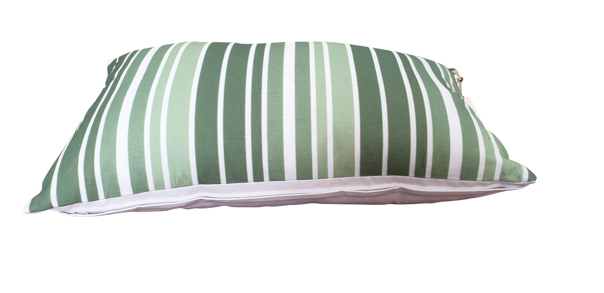 Sage green striped cushion cover
