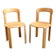 Pair of Bruno rey chairs in blond wood from the 80s