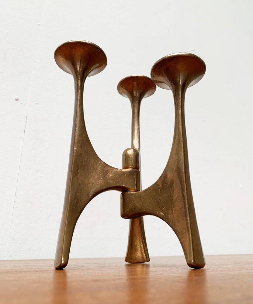 Mid-Century Brutalist Candleholder from Harjes, Germany, 1960s