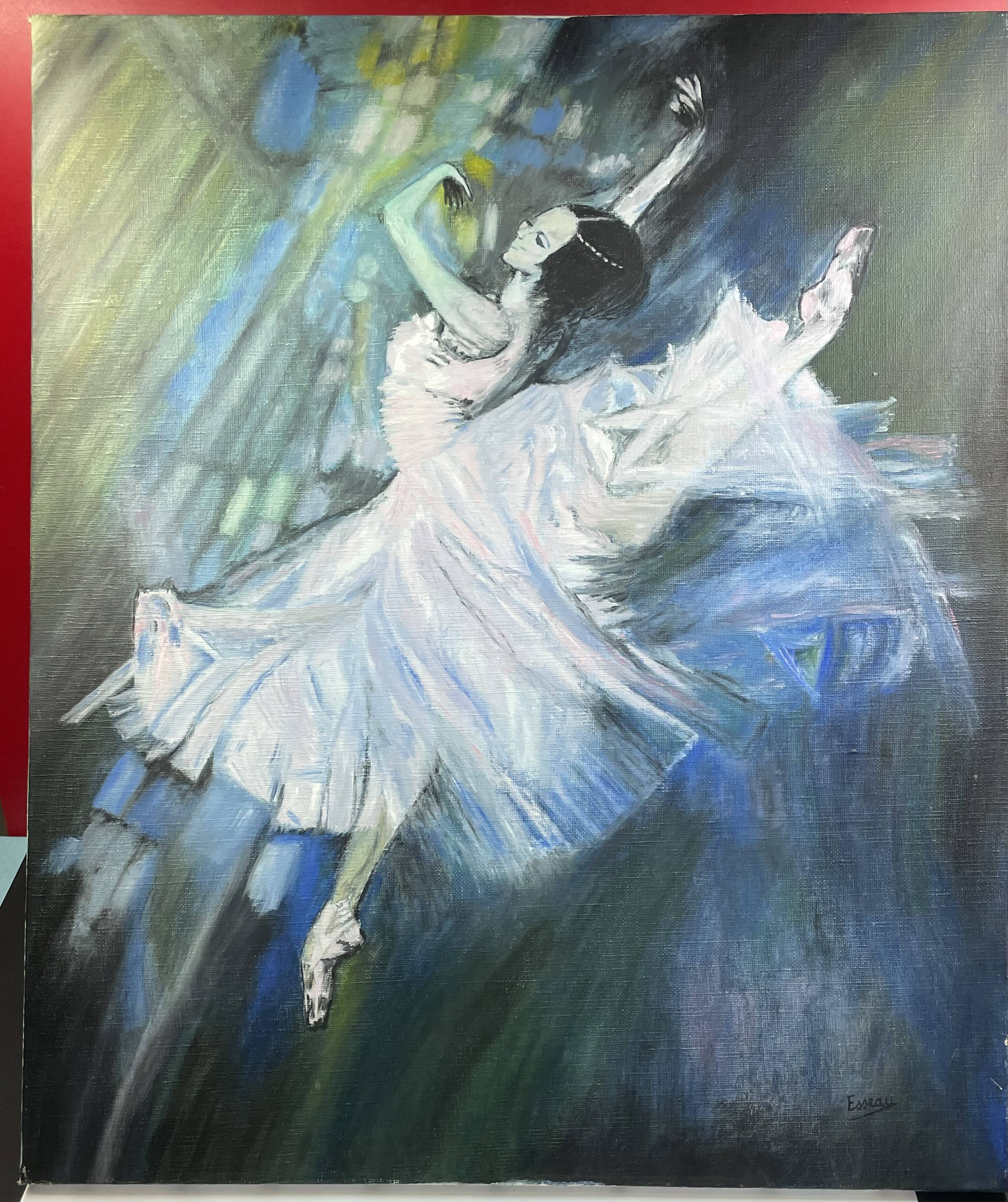 Acrylic Painting or Oil on canvas Dancer, little rat! signed Esseau