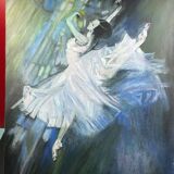 Acrylic Painting or Oil on canvas Dancer, little rat! signed Esseau