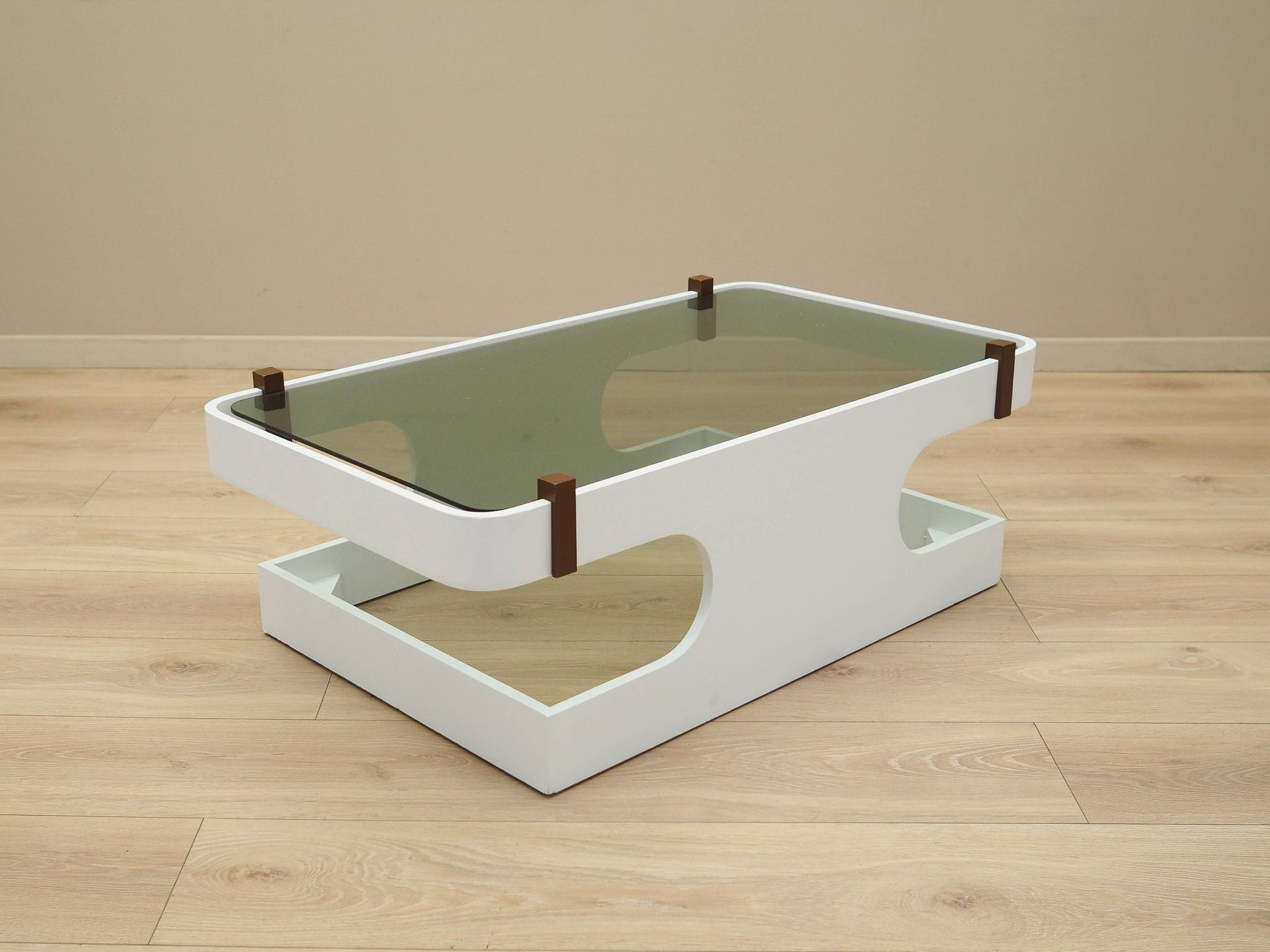 Glass coffee table, Italian design, 1970s, manufactured in Italy