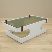 Glass coffee table, Italian design, 1970s, manufactured in Italy