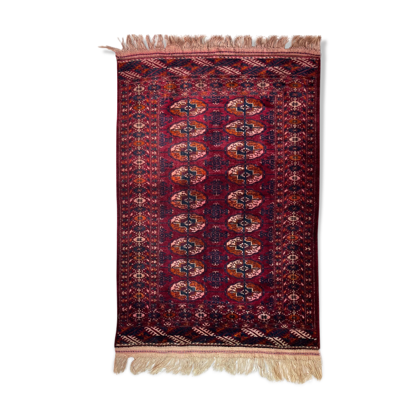 Vintage turkoman rug ,feiner handgeknüpfter orientteppich turkoman teppich, 133 x 84 cm