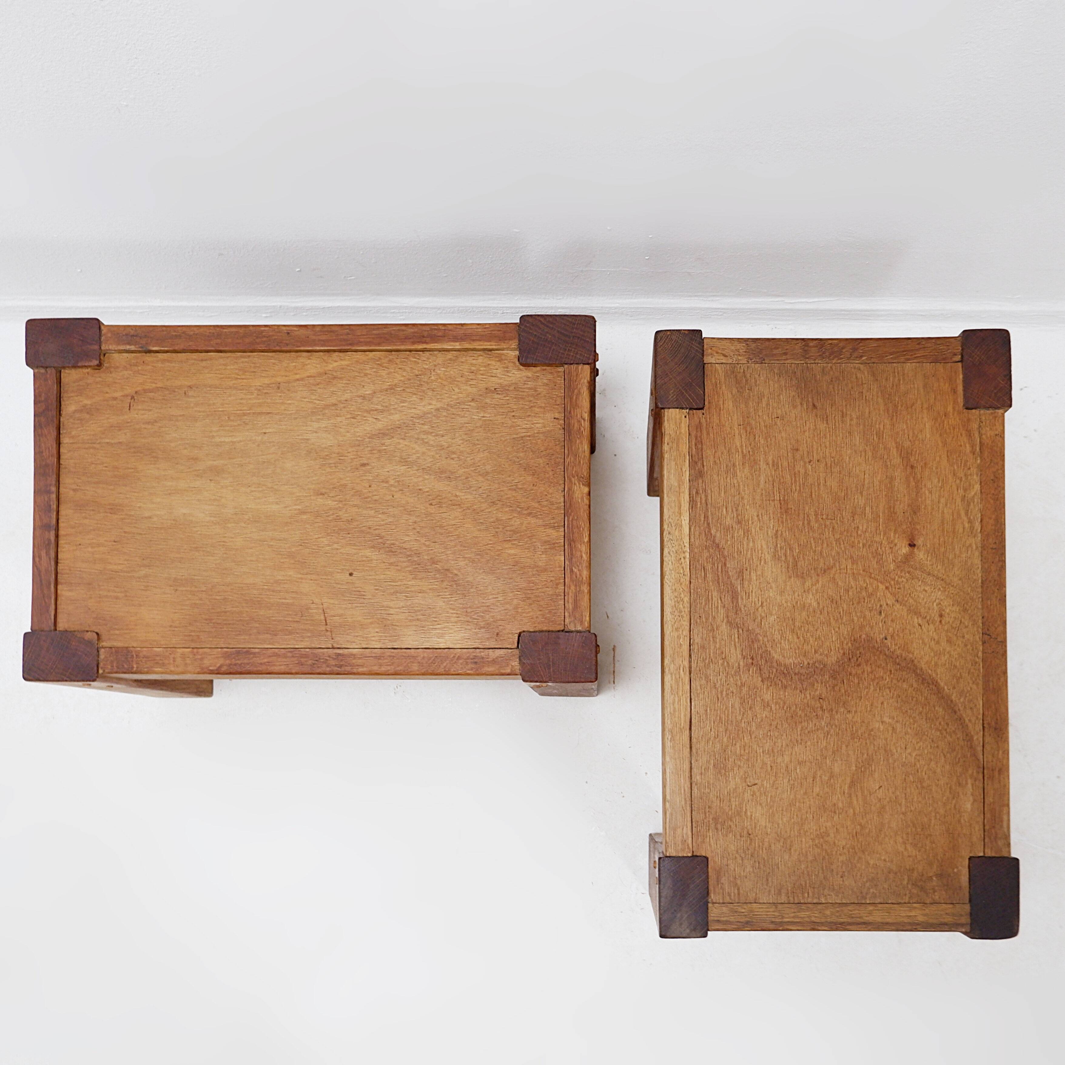 Pair of rustic side tables / bedside tables - 1960s