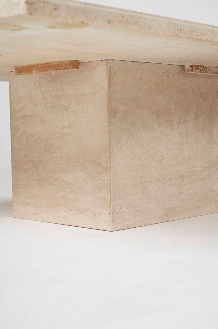 Table basse en travertin vintage 1980