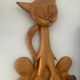 Vintage cat coat rack in solid pine from the 70s-80s.