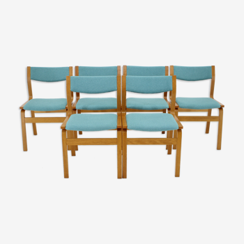 Ensemble de 6 chaises de salle à manger en bois courbé des années 1960, Danemark