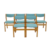 Ensemble de 6 chaises de salle à manger en bois courbé des années 1960, Danemark