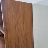 Scandinavian bookcase in teak and walnut, 60s