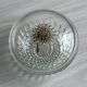 Sugar bowl box with glass lid floral decoration.