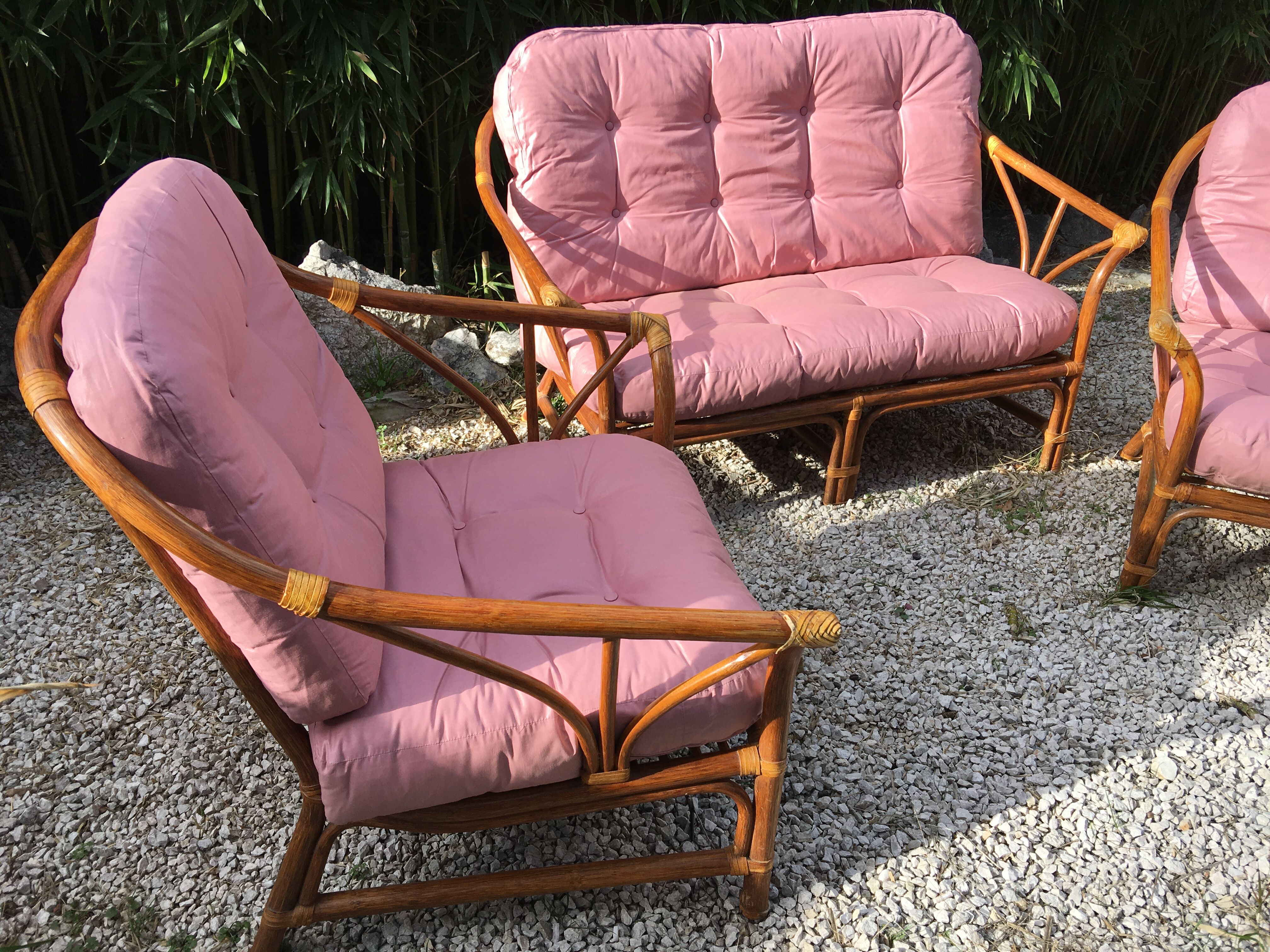 Vintage rattan living room 1970
