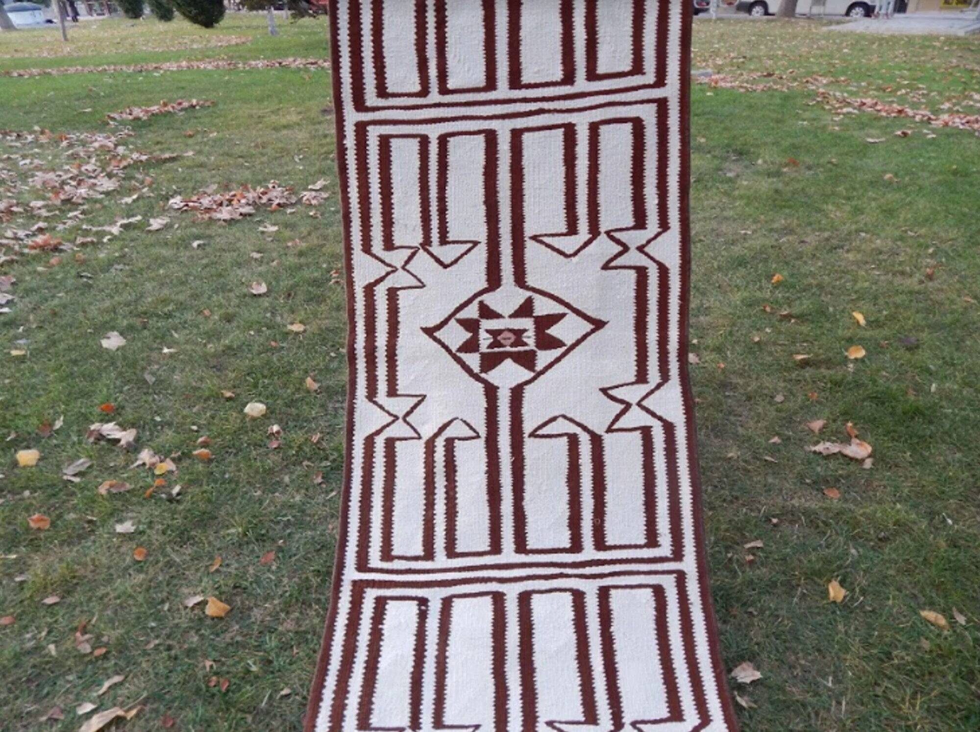 Vintage Turkish hallway rug 78x314 cm