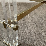 Vintage coffee table in lucite and brass 60s-70s